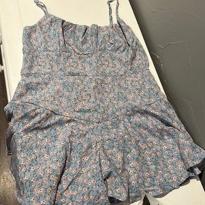 Blue floral romper